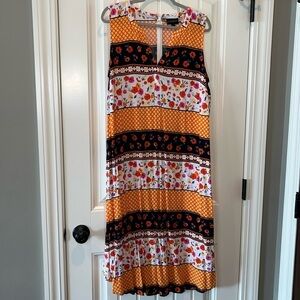 Colorful floral boho hippie midi dress lane Bryant size 18